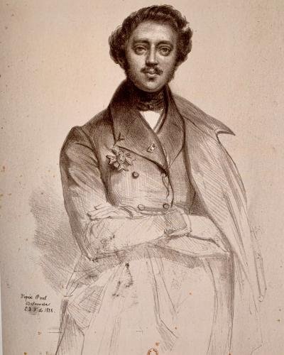 Anatole Demidoff after drawing by Paul Delaroche (1838)