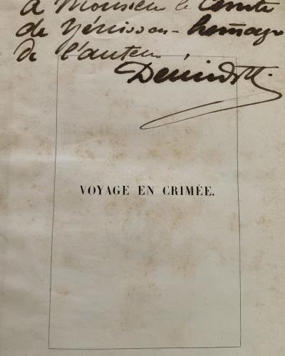 Letter from Anatole Demidoff signed and dated 16 May 1838 accompanying gift of a signed copy of 'Esquisses D'Un Voyage'